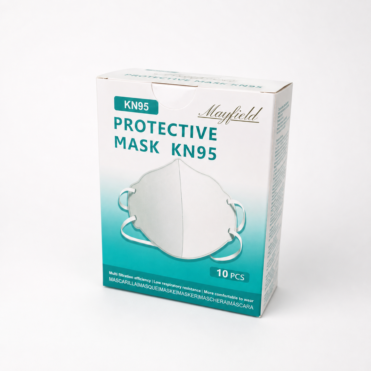 Cubrebocas FFP2 Mayfield Blanco | Dispenser con 10 Piezas