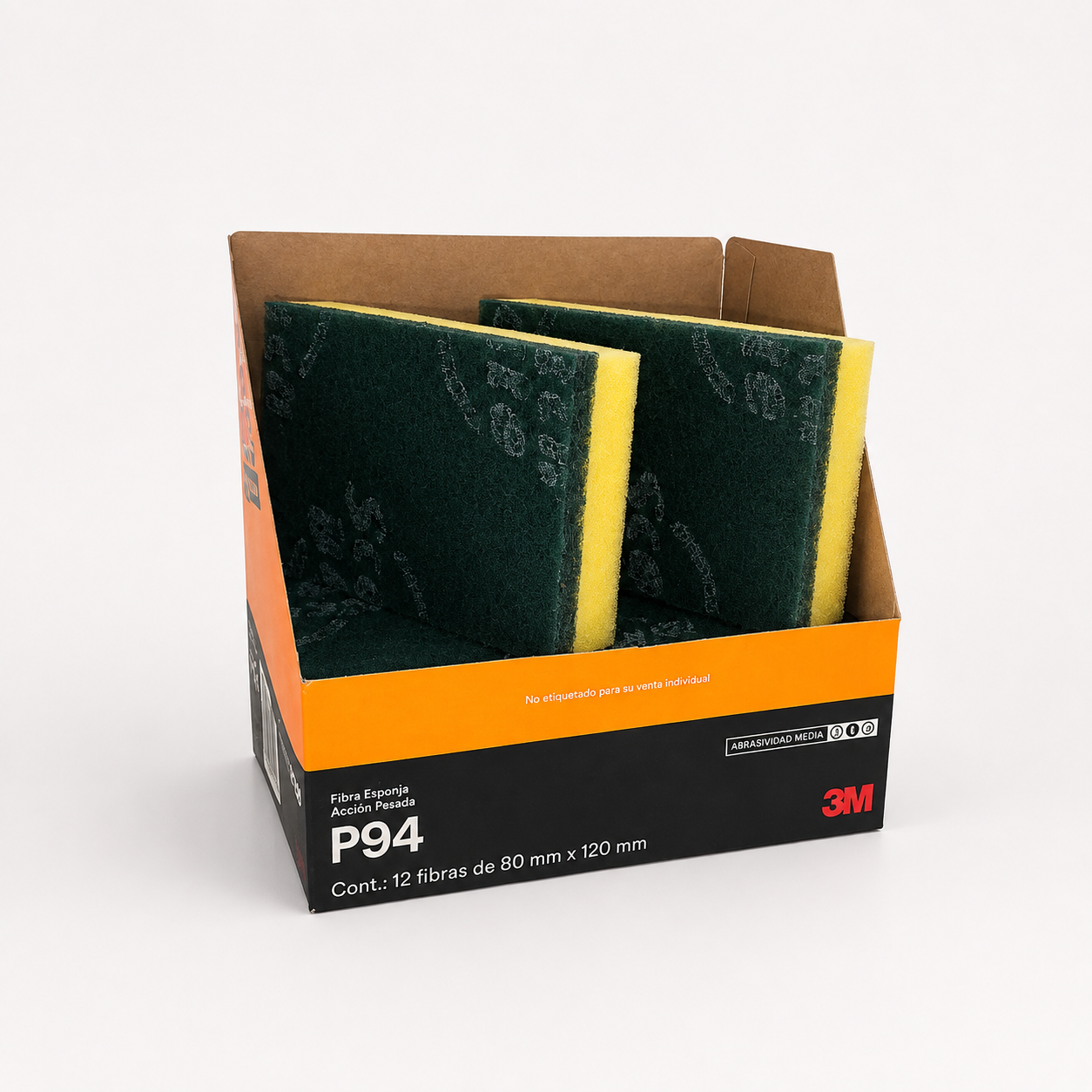 Fibra Esponja P94 3M Acción Pesada | Caja con 12 Piezas | Abrasividad Media